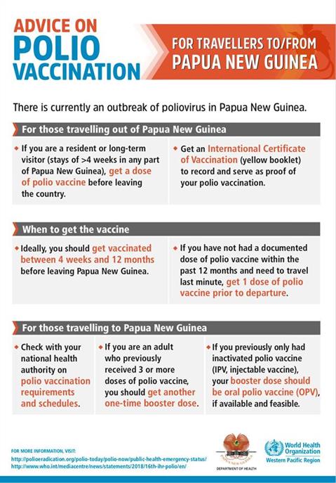 Polio vaccination campaign in PNG